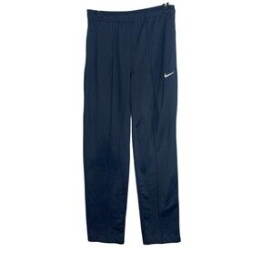 Nike Black Track Pants Women’s Small Athletic Straight Swoosh Logo Elastic Waist